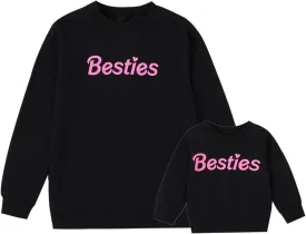 Mommy and Me Letter Print Matching Family Outfits Long Sleeve Crewneck Casual Sweatshirt T-Shirt