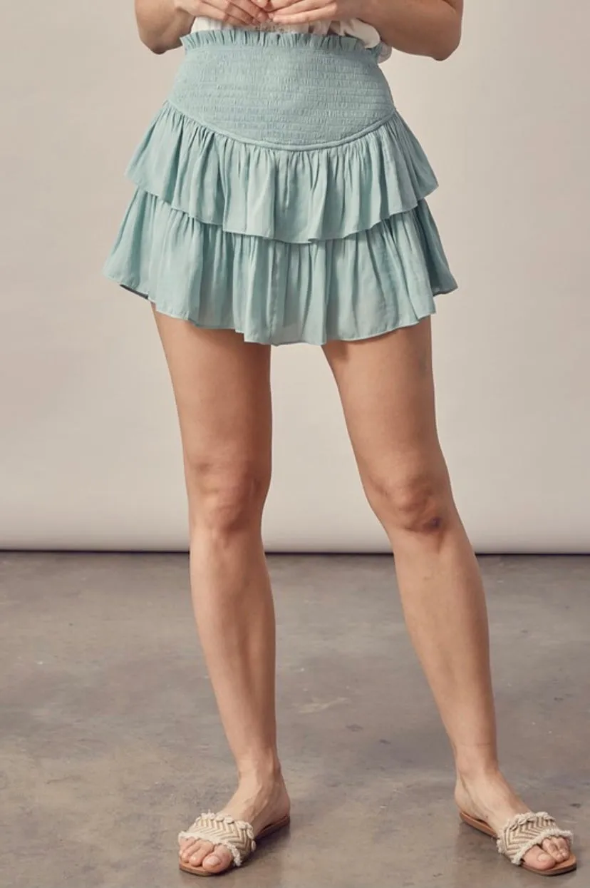 MS W Ruffle Skirt With Shorts