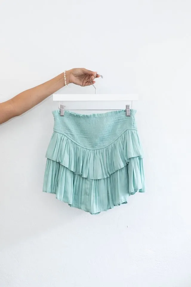MS W Smocked Ruffle Skirt With Shorts