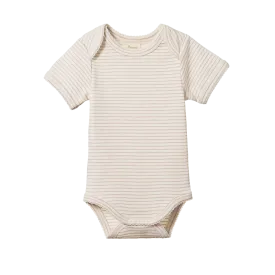 NATURE BABY SHORT SLEEVE BODYSUIT LILAC PINSTRIPE