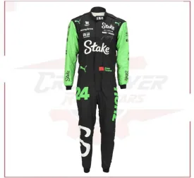 New 2024 Zhou Guanyu Stake F1 Team Kick Sauber Replica Racing Suit