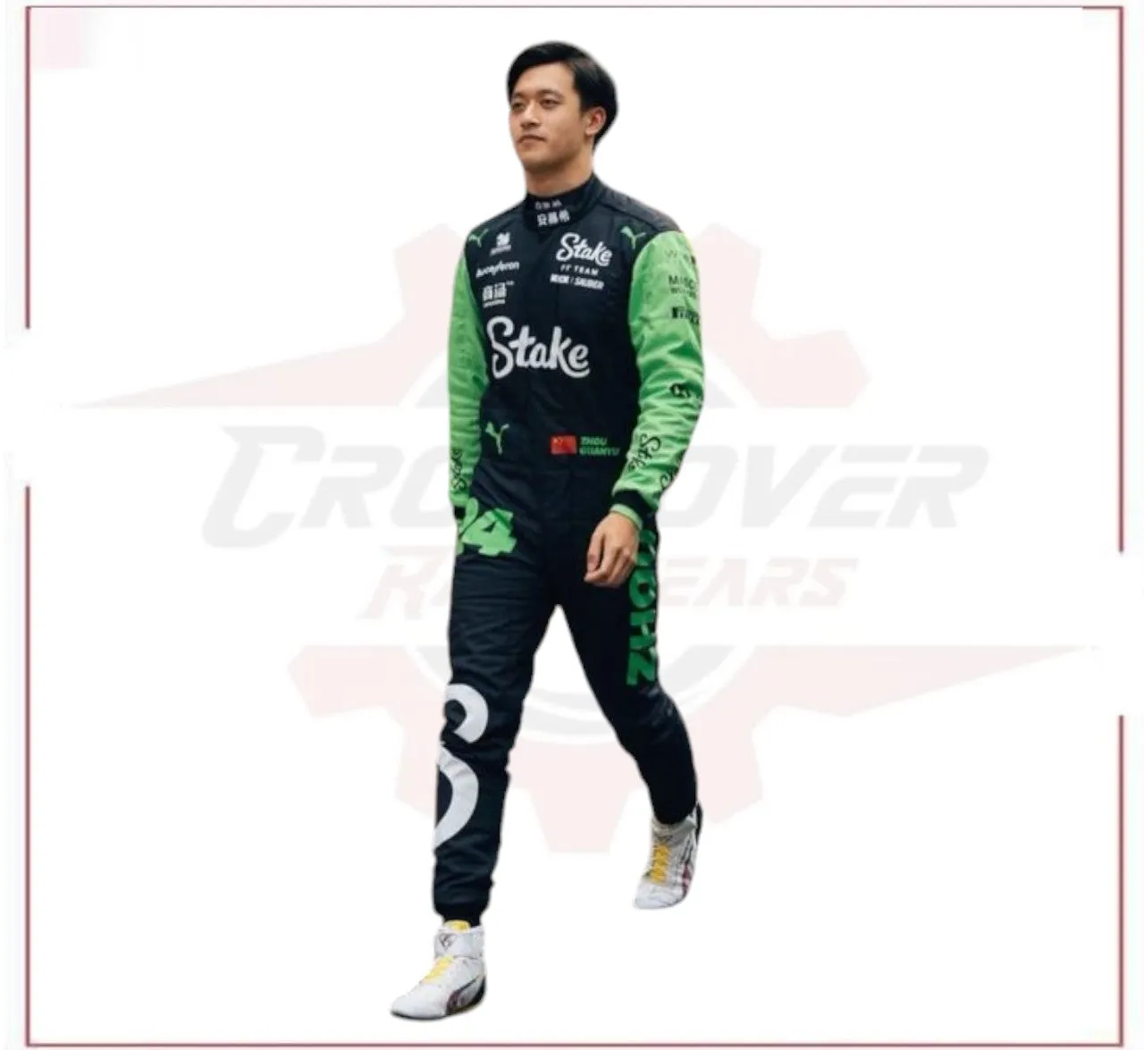 New 2024 Zhou Guanyu Stake F1 Team Kick Sauber Replica Racing Suit