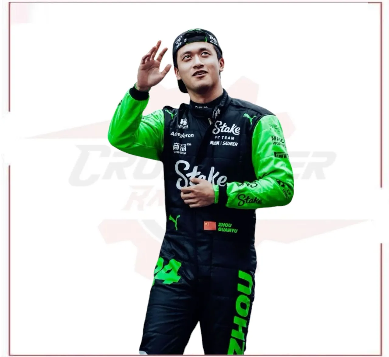 New 2024 Zhou Guanyu Stake F1 Team Kick Sauber Replica Racing Suit