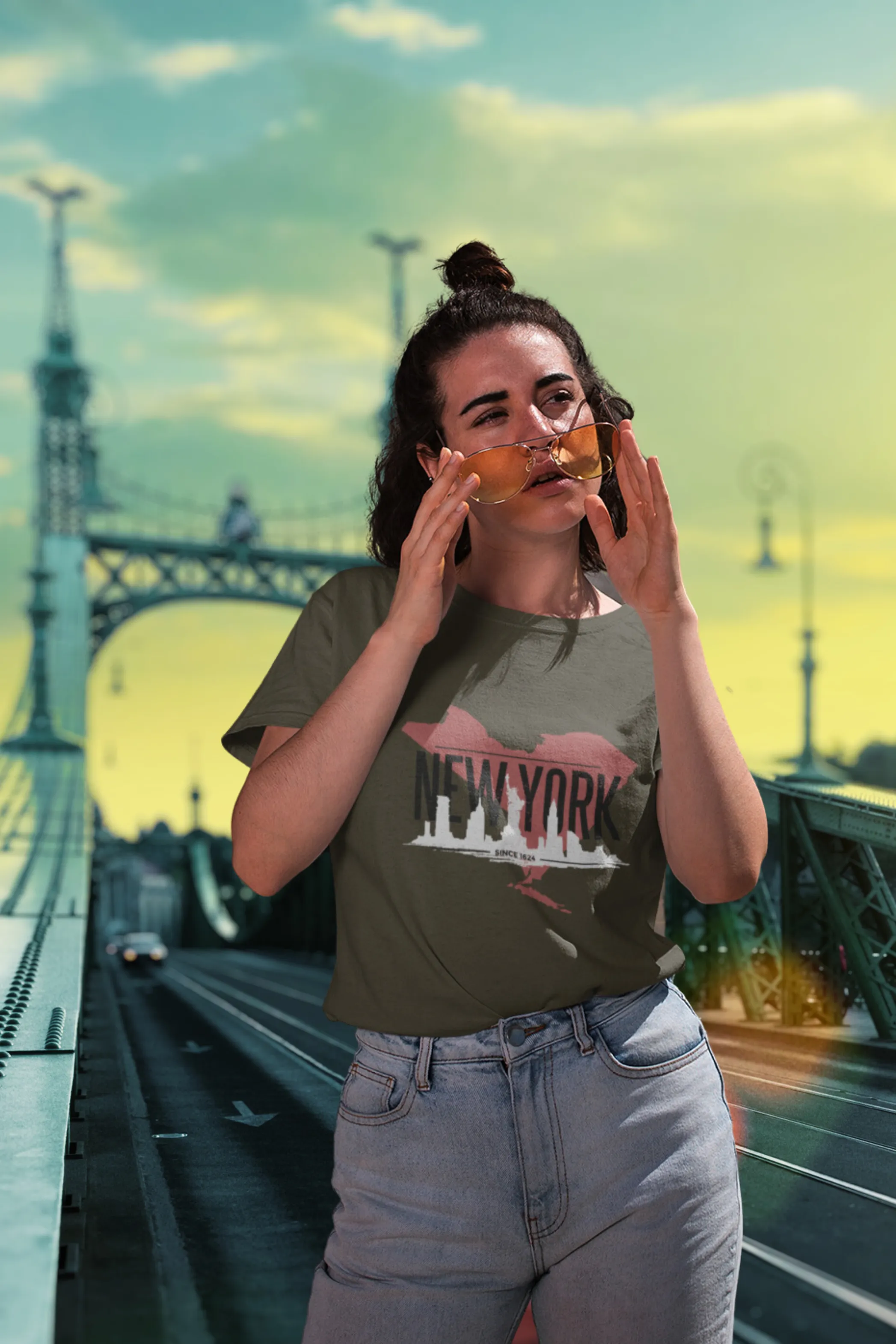 Nyc Skyline Printed T-shirt for women