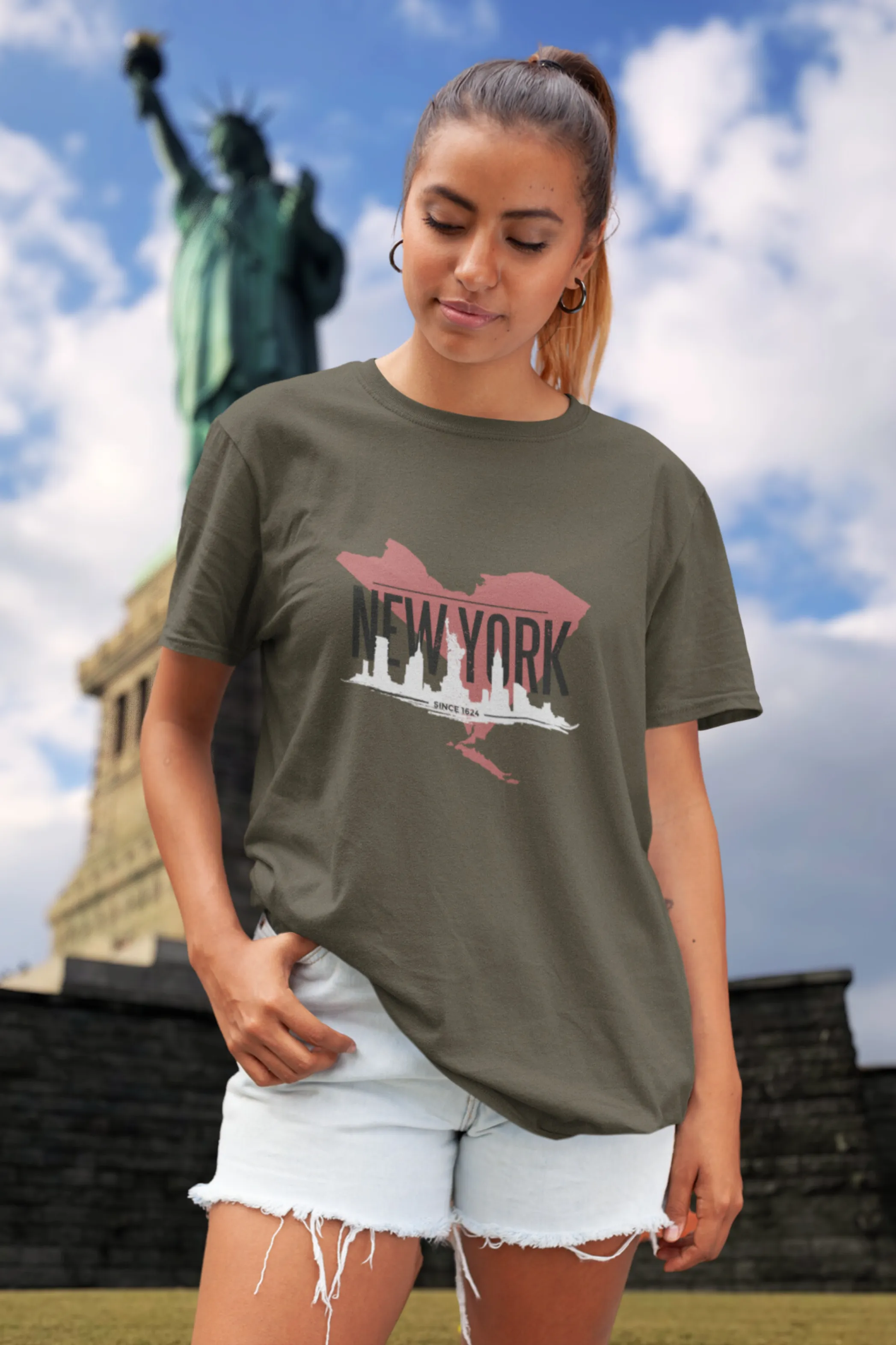 Nyc Skyline Printed T-shirt for women