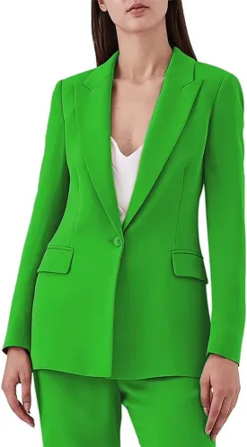Pantsuit for Women 2 Piece One Button Solid Business Women's Suit Dressy Casual Tuxedo Suit for Ladies
