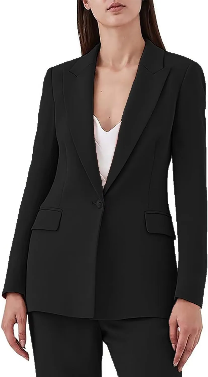 Pantsuit for Women 2 Piece One Button Solid Business Women's Suit Dressy Casual Tuxedo Suit for Ladies