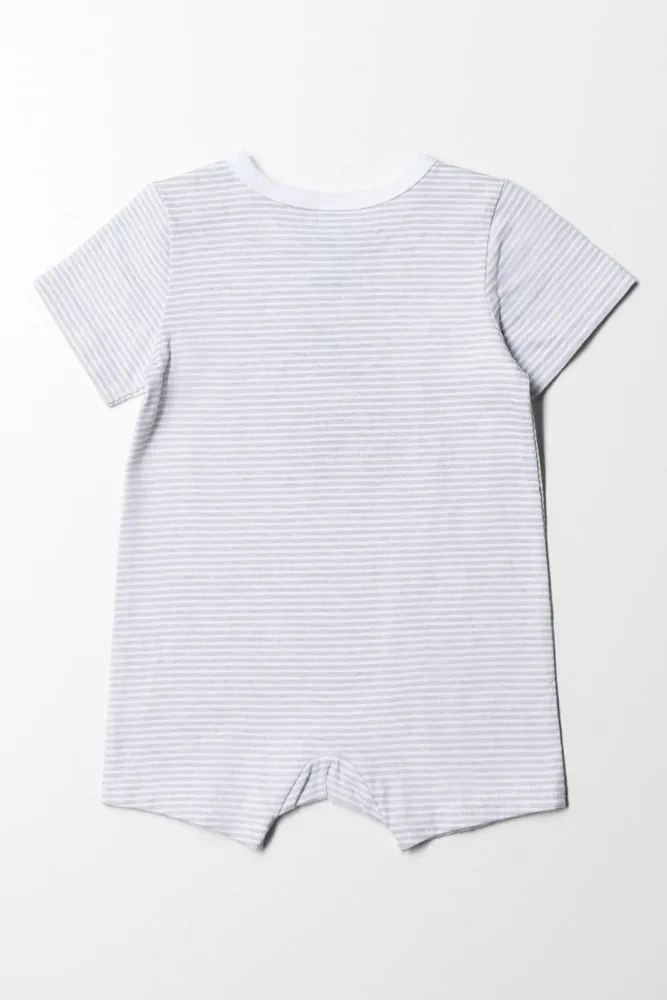 Pudding Christmas Romper Grey