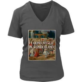 "I Found Myself In Wonderland" V-neck Tshirt