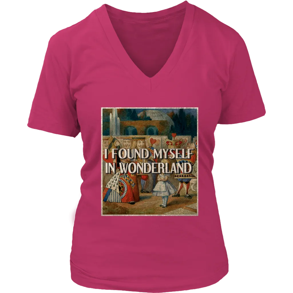 "I Found Myself In Wonderland" V-neck Tshirt