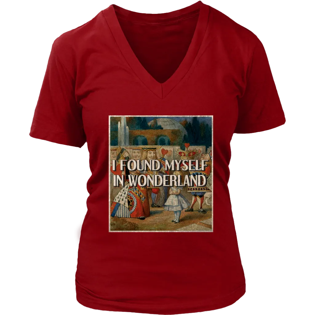 "I Found Myself In Wonderland" V-neck Tshirt