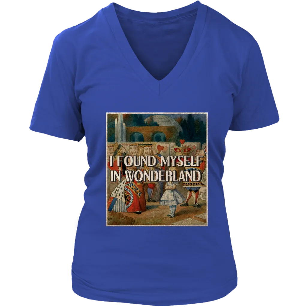 "I Found Myself In Wonderland" V-neck Tshirt