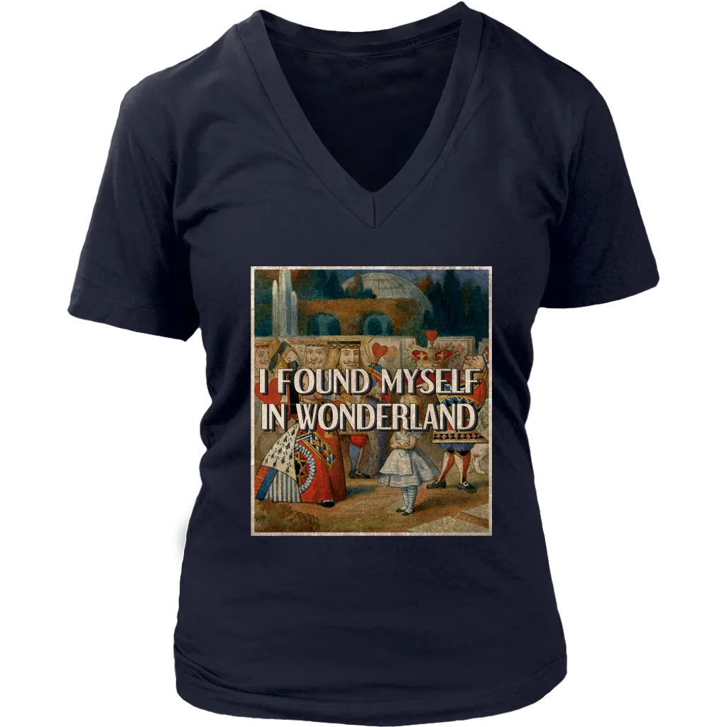 "I Found Myself In Wonderland" V-neck Tshirt