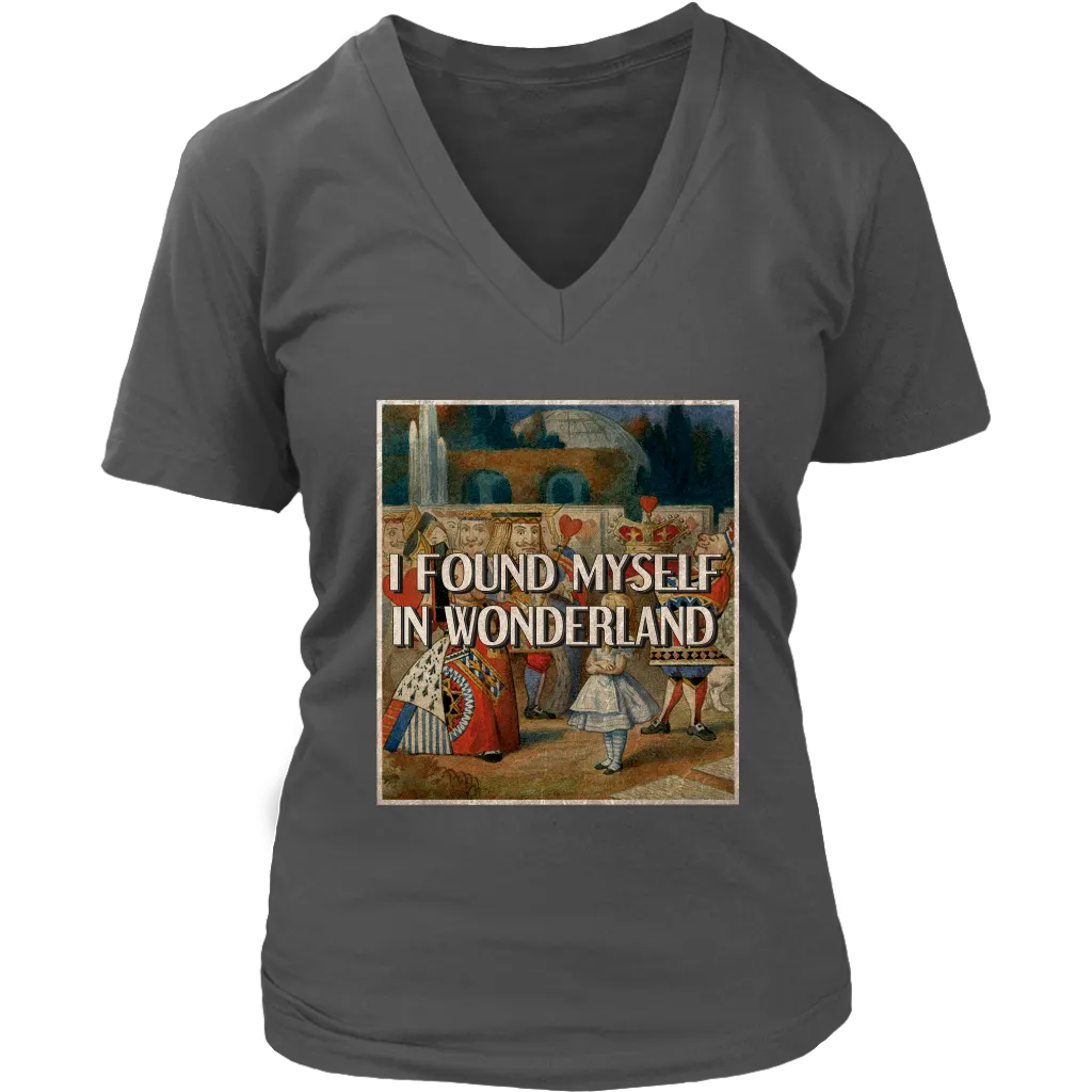 "I Found Myself In Wonderland" V-neck Tshirt