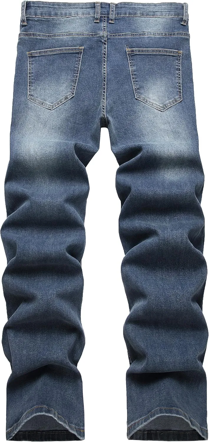 RANMCC Men's Baggy Jeans Loose Straight Fit Y2K Stretch Hip Hop Denim Casual Pants Jeans (Size 30-46)