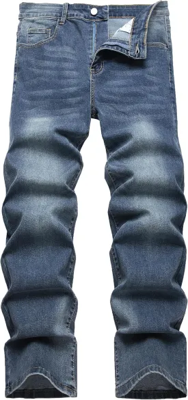 RANMCC Men's Baggy Jeans Loose Straight Fit Y2K Stretch Hip Hop Denim Casual Pants Jeans (Size 30-46)