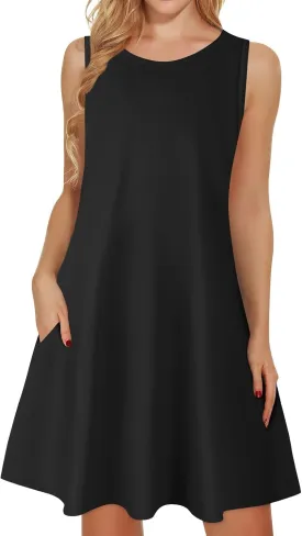Summer Dresses for Women Vacation V Neck Dress with Pocket Beach 2025 Sundress Casual Printed Swimsuit Coverup