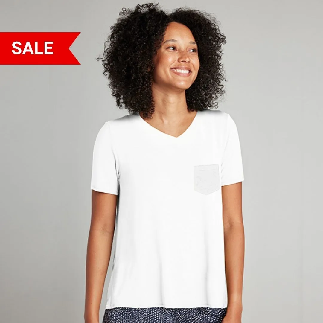 Super Combed Cotton-Rich V-Neck T-Shirt with Pocket
