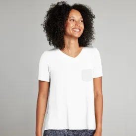 Super Combed Cotton-Rich V-Neck T-Shirt with Pocket
