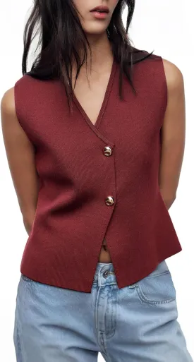 Sweater Vest Women Vest Tops Button Down Sleeveless Cute Vest 2025 Summer Spring Work Business Casual Outfits