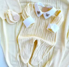 Teddy in yellow with Blanket