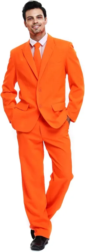 U LOOK UGLY TODAY Men's Party Suit Solid Color Prom Suit for Themed Party Events Clubbing Jacket with Tie Pants