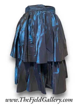 Vintage 1980’s Cathy Hardwick Blue Metallic Taffeta Bustled Skirt