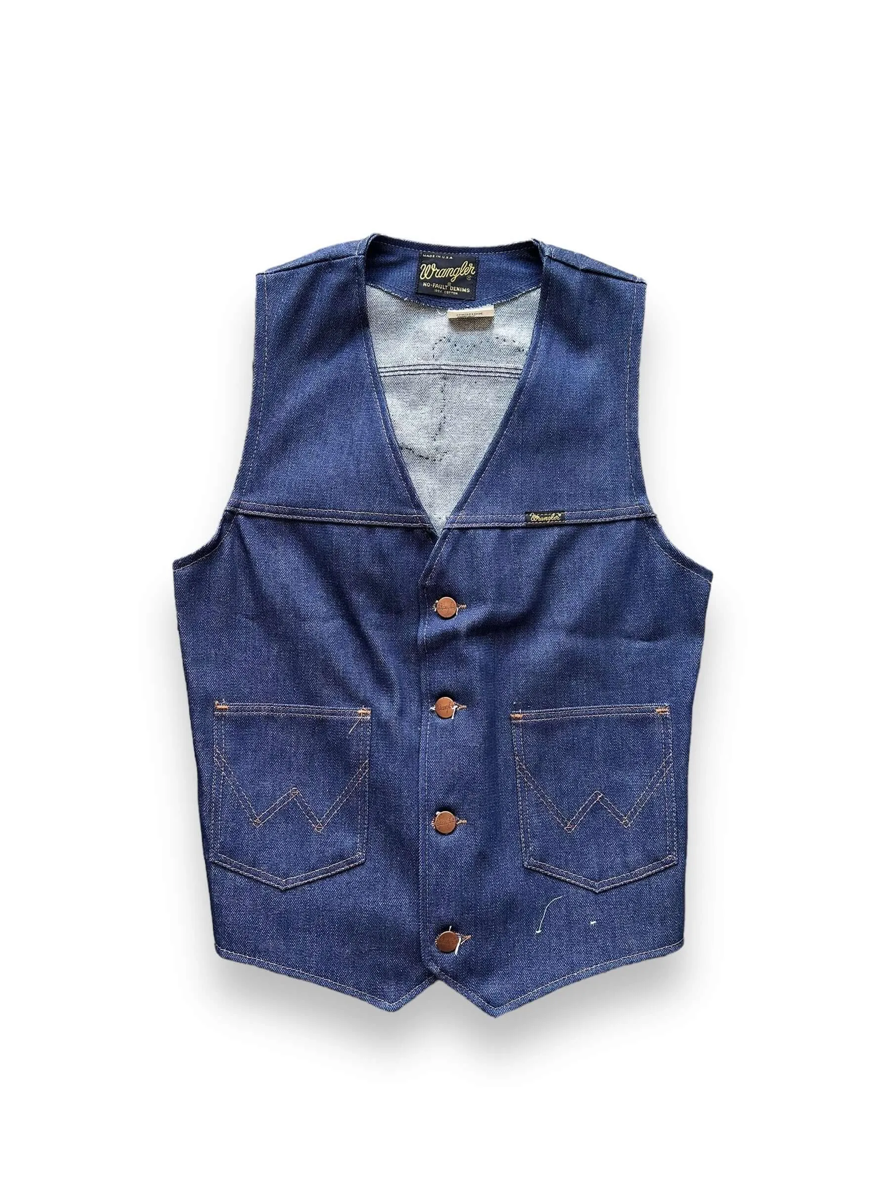Vintage Wrangler Lamb Patch Denim Vest SZ S