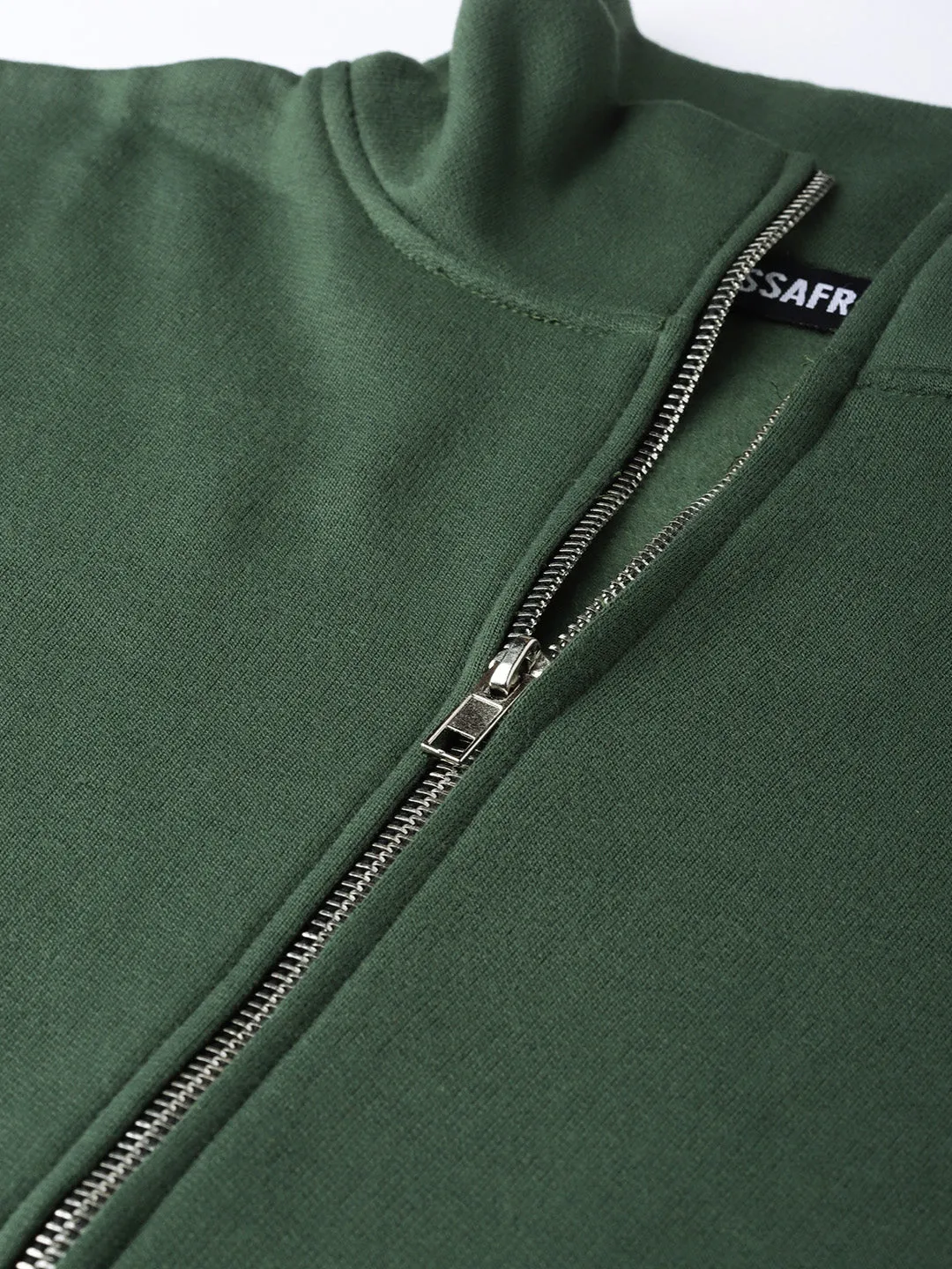 Women Olive Zipper Sweatshirt